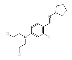 3-chloro-N,N-bis(2-chloroethyl)-4-(cyclopentyliminomethyl)aniline structure