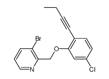 3-bromo-2-(2-but-1-ynyl-5-chloro-phenoxymethyl)-pyridine结构式