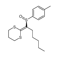2-[1-((S)-Toluene-4-sulfinyl)-hexylidene]-[1,3]dithiane Structure