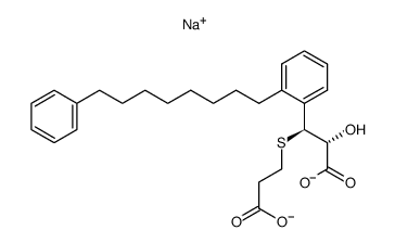 2(S)-Hydroxy-3(R)-(2-carboxyethylthio)-3-[2-(8-phenyloctyl)phenyl]propanoic acid, disodium salt Structure