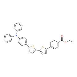 Ethyl 4-(5'-(4-(diphenylamino)phenyl)-[2,2'-bithiophen]-5-yl)cyclohexa-1,3-dienecarboxylate结构式