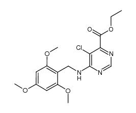 ethyl 5-chloro-6-((2,4,6-trimethoxybenzyl)amino)pyrimidine-4-carboxylate结构式