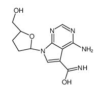 4-amino-7-[(2R,5S)-5-(hydroxymethyl)oxolan-2-yl]pyrrolo[2,3-d]pyrimidine-5-carboxamide结构式