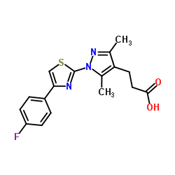 1-[4-(4-Fluorophenyl)-2-thiazolyl]-3,5-dimethyl-1H-pyrazole-4-propanoic Acid Structure