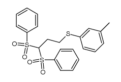 1,1-bis(benzenesulphonyl)-3-(3-methylbenzenethio)propane结构式