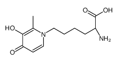 (αS)-α-Amino-3-hydroxy-2-methyl-4-oxo-1(4H)-pyridinehexanoic acid结构式