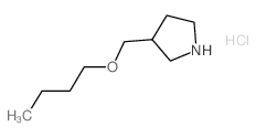 3-(Butoxymethyl)pyrrolidine hydrochloride结构式