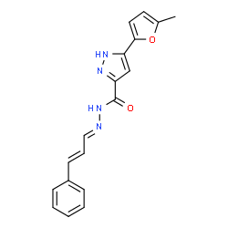3-(5-methylfuran-2-yl)-N'-[(1E,2E)-3-phenylprop-2-en-1-ylidene]-1H-pyrazole-5-carbohydrazide结构式