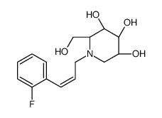 (2R,3R,4R,5S)-1-[(E)-3-(2-fluorophenyl)prop-2-enyl]-2-(hydroxymethyl)piperidine-3,4,5-triol结构式