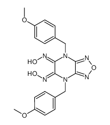 4,7-Di(p-methoxybenzyl)-5,6-dioximino<1,2,5>oxadiazolo<3,4-b>pyrazine Structure
