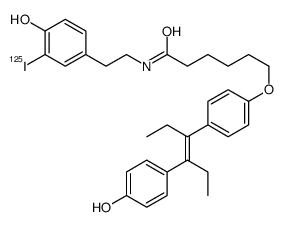 N-(4'-hydroxy-3'-iodophenethyl)-6-(4-O-diethylstilbestryl)hexanamide structure
