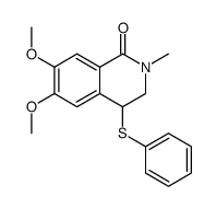 6,7-dimethoxy-2-methyl-4-(phenylthio)-3,4-dihydroisoquinolin-1(2H)-one Structure