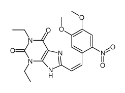 8-[(E)-2-(4,5-dimethoxy-2-nitrophenyl)ethenyl]-1,3-diethyl-7H-purine-2,6-dione Structure