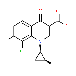 顺-8-氯-7-氟-1-(2-氟环丙基)-1,4-二氢-4-羰基-3-喹啉羧酸结构式