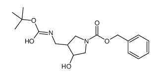 3-((叔丁氧基羰基)甲基)-4-羟基吡咯烷-1-羧酸苄酯结构式