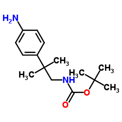 tert-Butyl (2-(4-aminophenyl)-2-methylpropyl)carbamate Structure