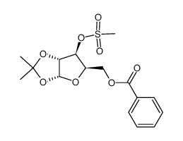 5-O-benzoyl-1,2-O-isopropylidene-3-O-methylsulfonyl-α-D-xylofuranose结构式