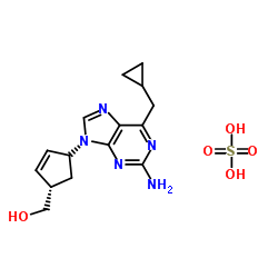 {(1S,4S)-4-[2-Amino-6-(cyclopropylmethyl)-9H-purin-9-yl]-2-cyclopenten-1-yl}methanol sulfate (1:1) Structure