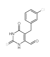 4-Pyrimidinecarboxaldehyde,5-[(3-chlorophenyl)methyl]-1,2,3,6-tetrahydro-6-oxo-2-thioxo-结构式