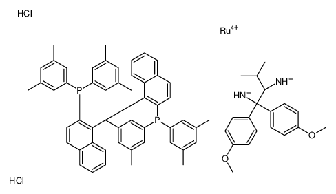 二氯{(R)-(+)-2,2''-双[二(3,5-二甲苯基)膦基]-1,1''-联萘基} [(2R)-(-)-1,1-双(4-甲氧基苯基)-3-甲基-1,2-丁二胺]钌(II)RuCl2[(R)-xylbinap][(R)-daipen]图片