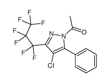 1-Acetyl-4-chloro-3-(heptafluoropropyl)-5-phenyl-1H-pyrazole结构式