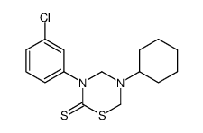3-(3-chlorophenyl)-5-cyclohexyl-1,3,5-thiadiazinane-2-thione结构式