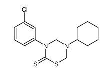 3-(3-chlorophenyl)-5-cyclohexyl-1,3,5-thiadiazinane-2-thione Structure