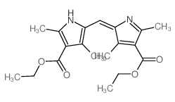 1H-Pyrrole-3-carboxylicacid,5-[[4-(ethoxycarbonyl)-3,5-dimethyl-2H-pyrrol-2-ylidene]methyl]-2,4-dimethyl-,ethyl ester Structure