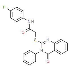 N-(4-FLUOROPHENYL)-2-[(4-OXO-3-PHENYL-3,4-DIHYDRO-2-QUINAZOLINYL)SULFANYL]ACETAMIDE Structure