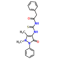 N-(((2,3-DIMETHYL-5-OXO-1-PHENYL(3-PYRAZOLIN-4-YL))AMINO)THIOXOMETHYL)-2-PHENYLETHANAMIDE结构式