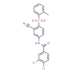 3,4-DICHLORO-N-(3-CYANO-4-[(2-METHYLPHENYL)SULFONYL]PHENYL)BENZENECARBOXAMIDE structure
