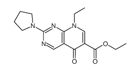 ethyl 8-ethyl-5,8-dihydro-5-oxo-2-(pyrrolidinyl)pyrido[2,3-d]pyrimidine-6-carboxylate structure