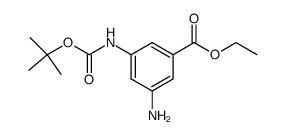3-(N-tert-butoxycarbonylamino)-5-aminobenzoic acid ethyl ester结构式