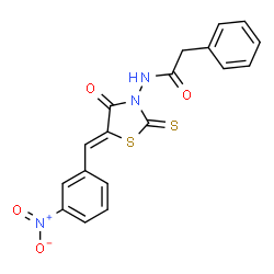 (Z)-N-(5-(3-nitrobenzylidene)-4-oxo-2-thioxothiazolidin-3-yl)-2-phenylacetamide Structure