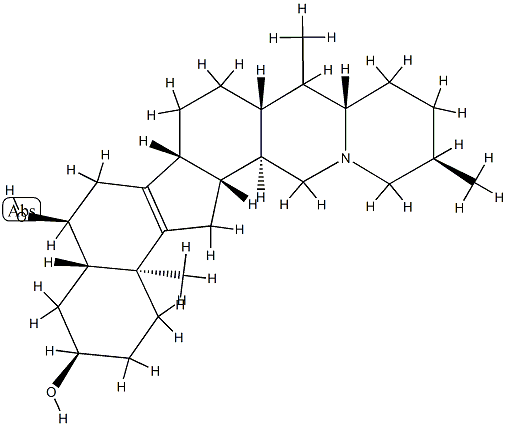 (5α,25α)-8,9-Didehydrocevane-3α,6α-diol Structure