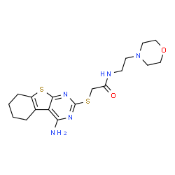 2-((4-amino-5,6,7,8-tetrahydrobenzo[4,5]thieno[2,3-d]pyrimidin-2-yl)thio)-N-(2-morpholinoethyl)acetamide structure