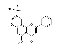8-(3-hydroxy-3-methyl-2-oxo-butyl)-5,7-dimethoxy-2-phenyl-chromen-4-one结构式