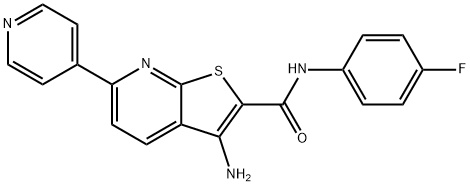 3-amino-N-(4-fluorophenyl)-6-(pyridin-4-yl)thieno[2,3-b]pyridine-2-carboxamide结构式