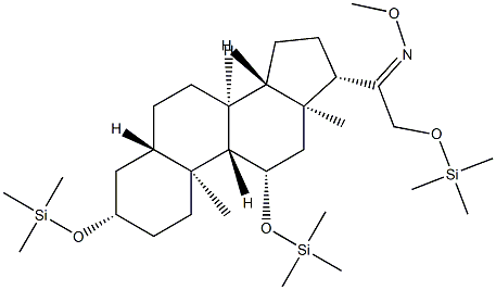 3β,11β,21-Tris(trimethylsiloxy)-5α-pregnan-20-one O-methyl oxime Structure