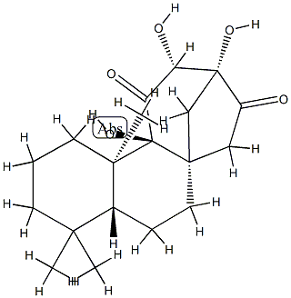 9,12α,13-Trihydroxy-17-norkaurane-11,16-dione结构式