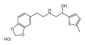2-[2-(1,3-benzodioxol-5-yl)ethylamino]-1-(5-methylthiophen-2-yl)ethanol,hydrochloride Structure