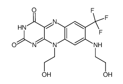 10-(2-hydroxy-ethyl)-8-(2-hydroxy-ethylamino)-7-trifluoromethyl-10H-benzo[g]pteridine-2,4-dione Structure