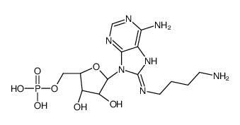 [(2R,3S,4R,5R)-5-[6-amino-8-(4-aminobutylamino)purin-9-yl]-3,4-dihydroxyoxolan-2-yl]methyl dihydrogen phosphate Structure