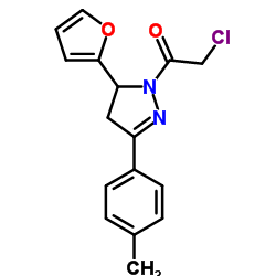 1-(chloroacetyl)-5-(2-furyl)-3-(4-methylphenyl)-4,5-dihydro-1H-pyrazole结构式