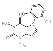 1H-Purine-2,6-dione, 7-(1, 6-dihydro-4-hydroxy-6-oxo-5-pyrimidinyl)-3,7-dihydro-1,3-dimethyl-结构式