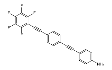 4-[2-[4-[2-(2,3,4,5,6-pentafluorophenyl)ethynyl]phenyl]ethynyl]aniline结构式