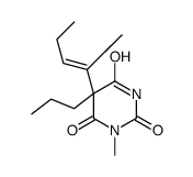 1-Methyl-5-(1-methyl-1-butenyl)-5-propylbarbituric acid结构式