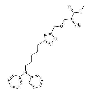 (2S)-2-amino-3-((3-((5-carbazol-9-yl)pentyl)isoxazol-5-yl)methoxy)propionic acid methyl ester结构式