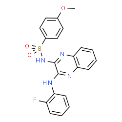 N-{3-[(2-fluorophenyl)amino]quinoxalin-2-yl}-4-methoxybenzenesulfonamide structure