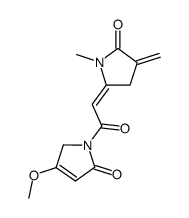 1,5-Dihydro-4-methoxy-1-[[(E)-1-methyl-4-methylene-5-oxopyrrolidin-2-ylidene]acetyl]-2H-pyrrol-2-one结构式